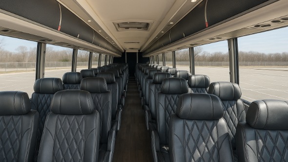 sacramento 55 passenger charter bus inside