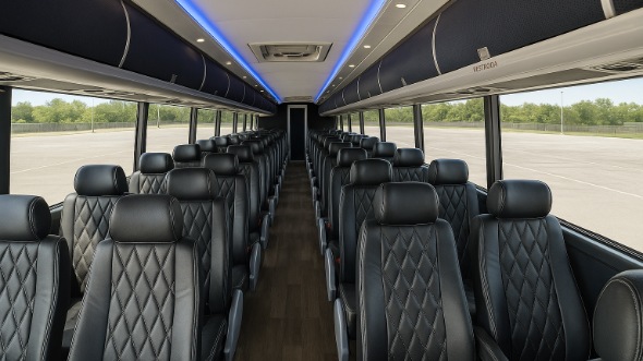 sacramento 56 passenger charter bus inside
